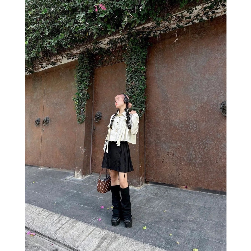 Jia Mini Skirt - Váy mini xếp li dây cách điệu Remmus cho nữ