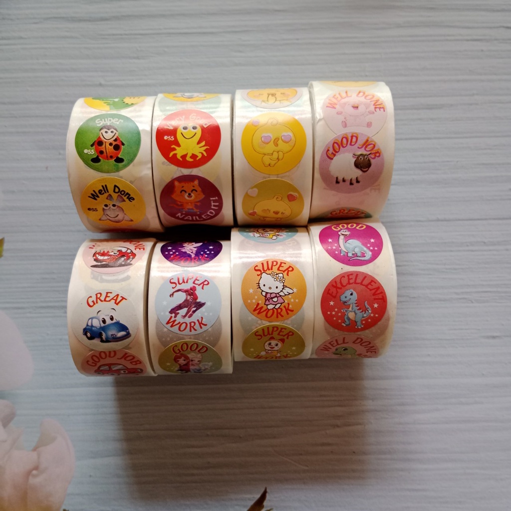 Sticker cuộn 500 nhãn dán khen tặng các mẫu tiếng anh | Shopee Việt Nam
