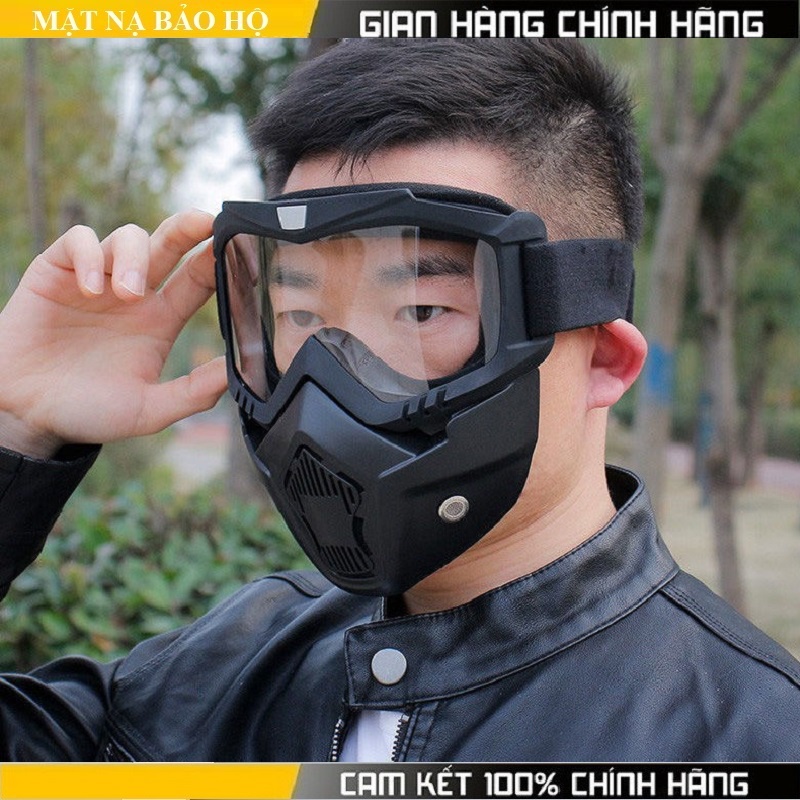 Bộ kính bảo hộ cao cấp, mặt nạ beon, mặt nạ phượt dùng cho mũ 3/4 cực ...