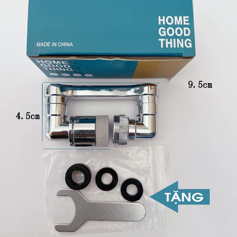 Đầu Nối Vòi Nước INOX Thông Minh Xoay 1080° Khớp nối vòi nước Cho Bồn Rửa Với 2 Chế Độ Phun Nước Tiết kiệm