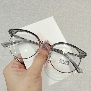Gọng kính cận nửa viền nữ nam cao cấp kính giả cận không độ cá tính phong cách Nhật Hàn thời trang giá rẻ HANASO 111