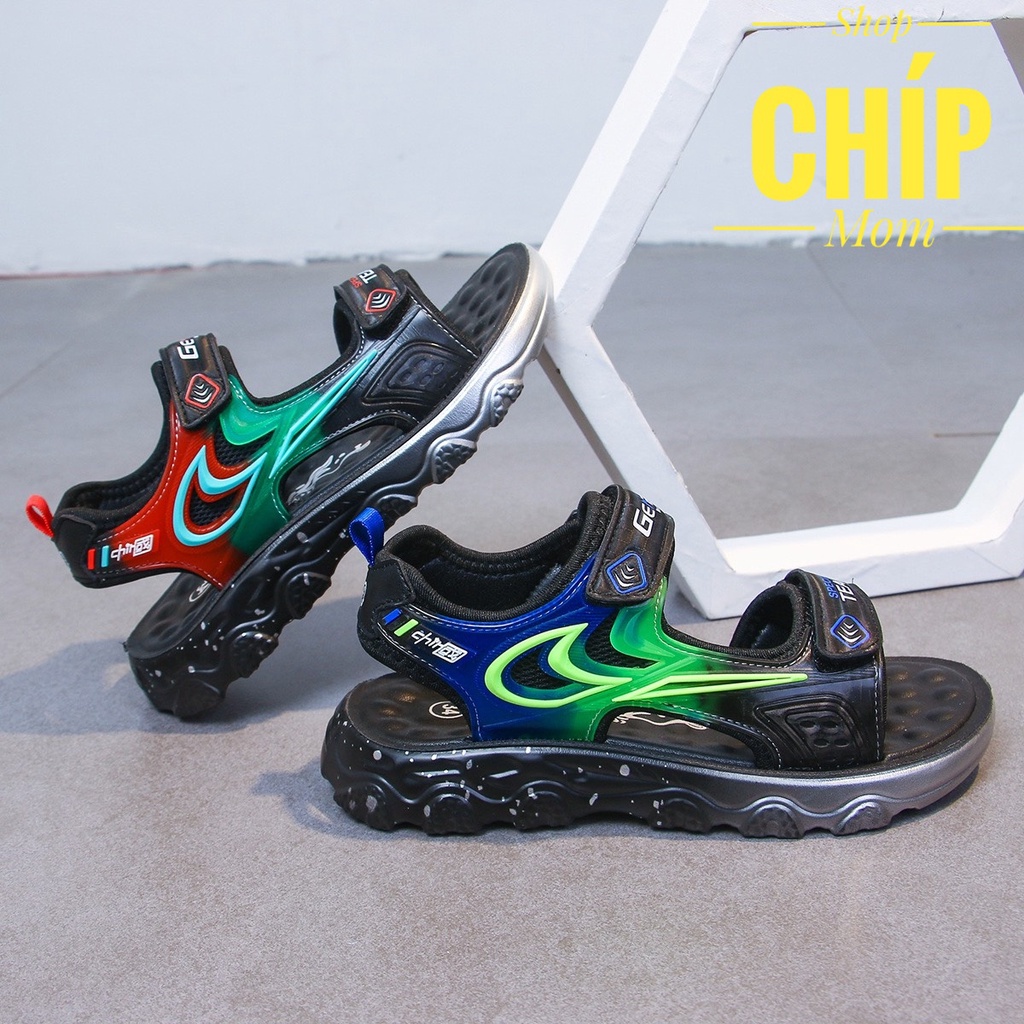 sandal bé trai dép quai hậu cho bé kiểu dáng thể thao khâu đế nkee bền đẹp đế chống trượt QCCC quai dán D15 Y15