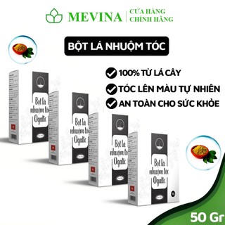 [Combo 4 Hộp]Thuốc Nhuộm Tóc  Đen Thảo Dược Ogatic 50g, Phủ Bạc, Bột Lá Nhuộm Tóc Bạc,Không Hoá Chất