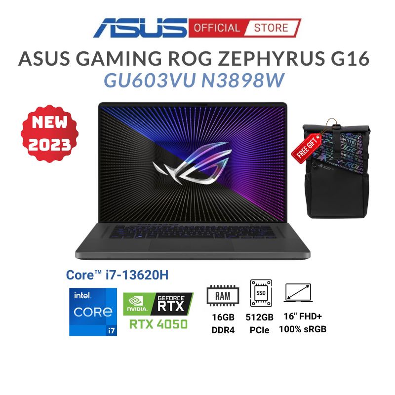 Laptop Asus Gaming ROG Zephyrus G16 GU603VU N3898W (Core I7-13620H ...