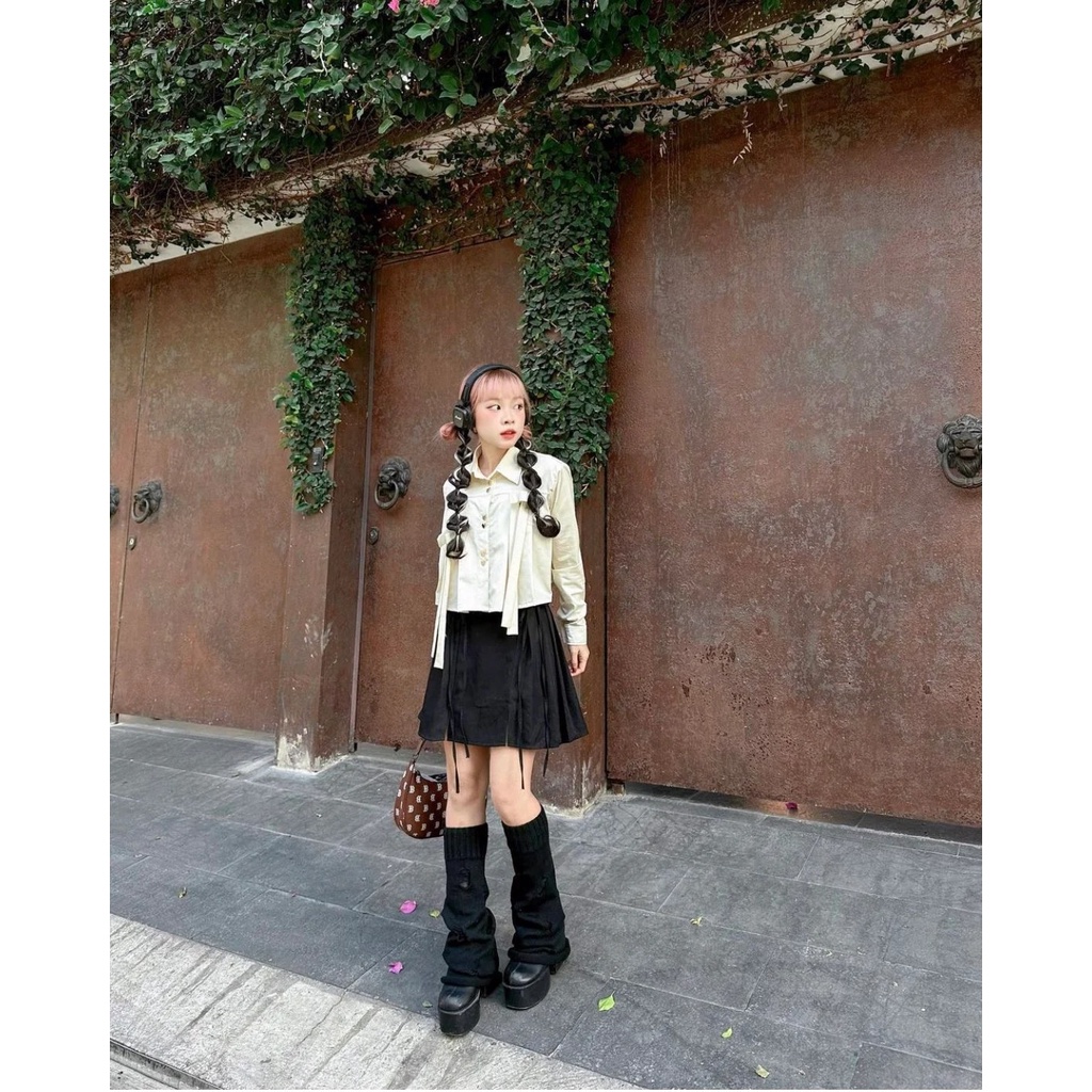 Jia Mini Skirt - Váy mini xếp li dây cách điệu Remmus cho nữ