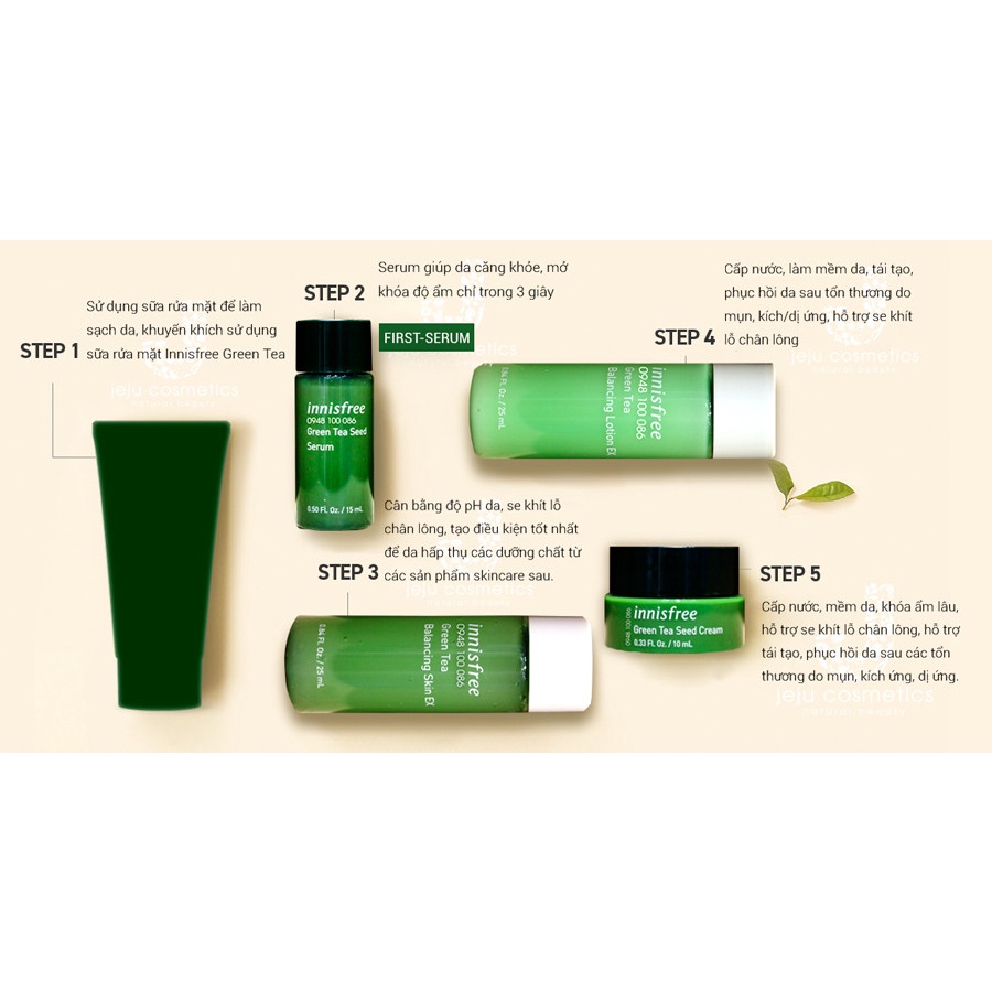 Bộ Kit Dưỡng Da Cấp Ẩm Trà Xanh Innisfree Green Tea Special Kit EX