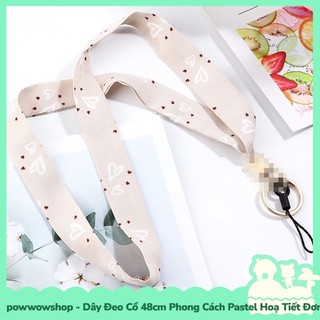 [Sẵn VN - Hỏa Tốc] Dây Đeo Vào Cổ 48cm Phong Cách Pastel Hoạt Tiết Đơn Giản Buộc Điện Thoại Hoặc Bảng Thẻ