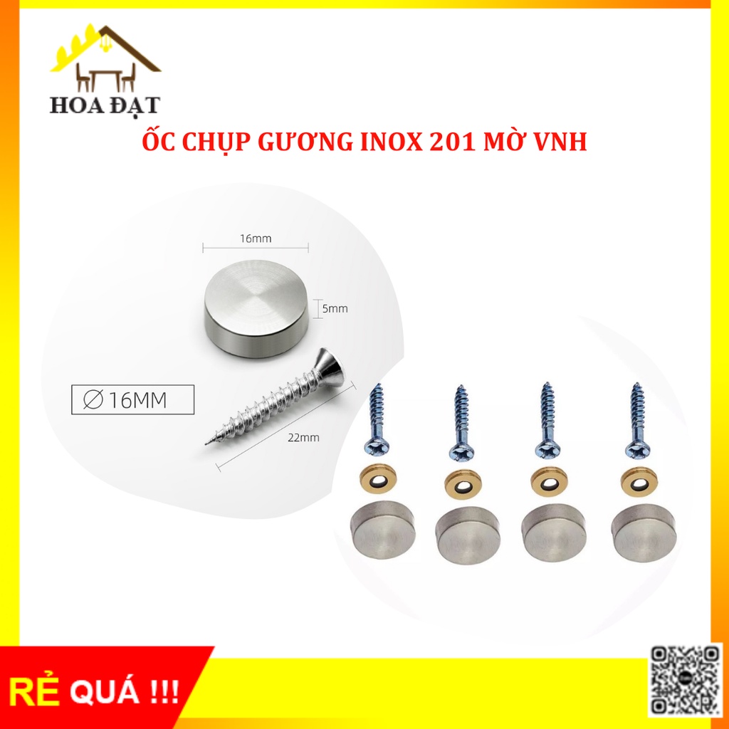 ỐC CHỤP GƯƠNG INOX 201 MỜ VNH, LOẠI 16MM - LOẠI CÓ VÍT - HÀNG CHÍNH ...