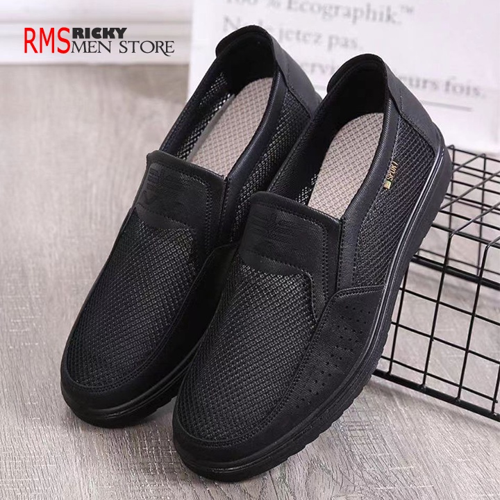 Giày Lười Vải Lưới Nam Thoáng Khí - Giày Trung Niên Nam Siêu Nhẹ MS6A