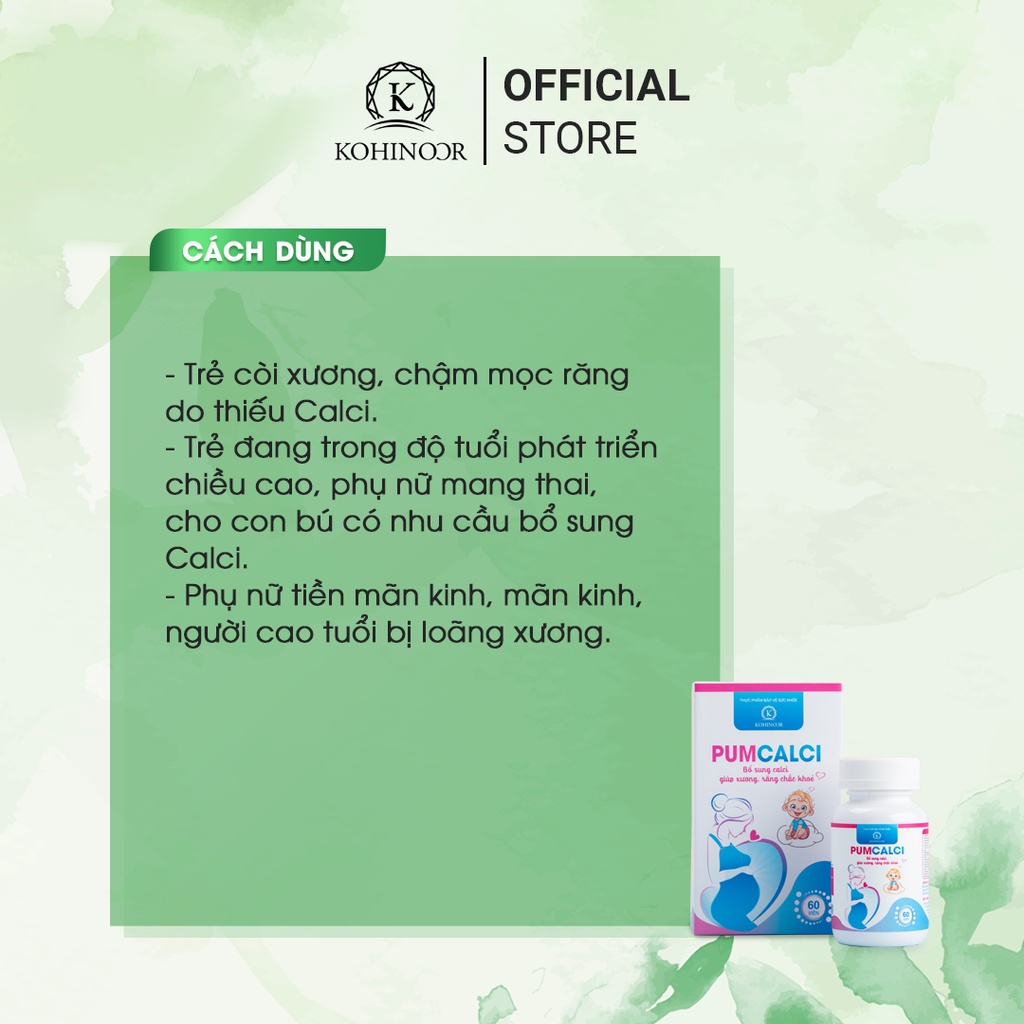 Ảnh Viên uống bổ sung PUMCALCI Kohinoor 60 viên 3