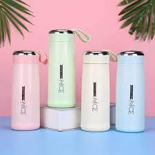 Bình Giữ Nhiệt Cao Cấp Nice 400ml Lõi Thủy Tinh Bọc Nhựa Lúa Mạch Có Quai Xách Tiện Dụng