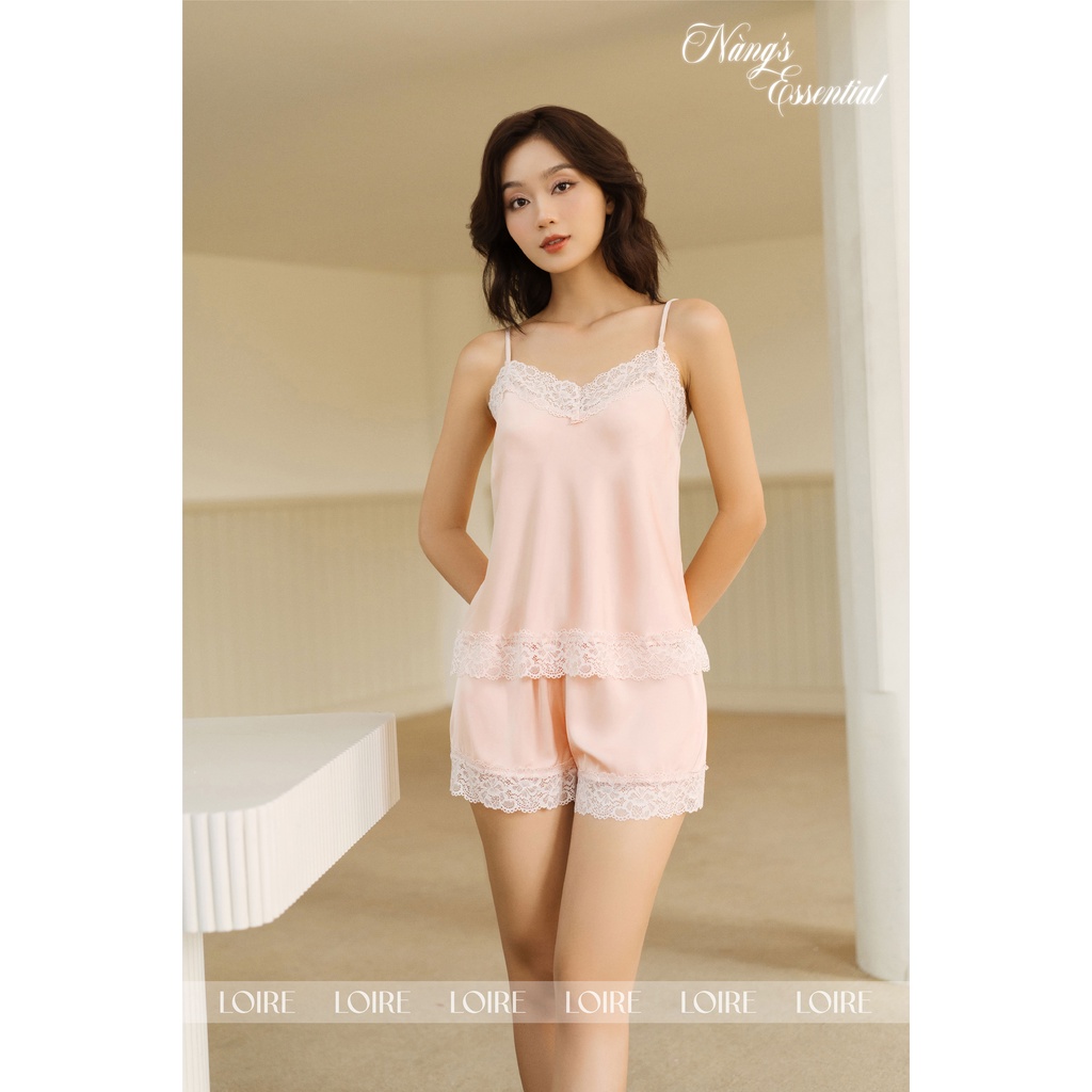 Bộ Đồ Ngủ 2 Dây Phối Ren Basic Loirechic BHDN02