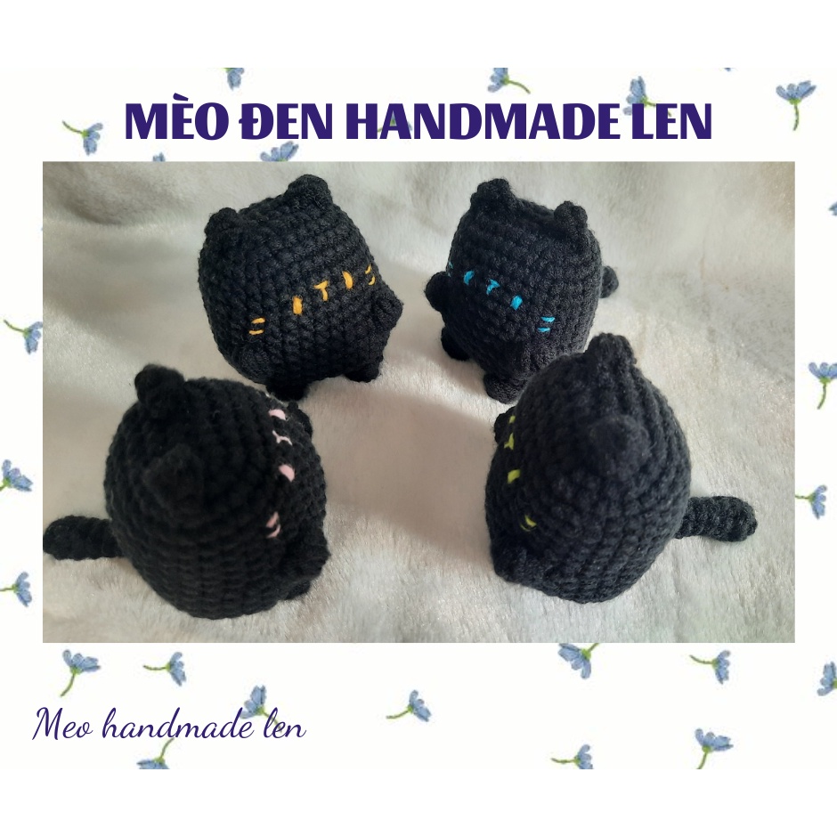 Móc khoá mèo đen - Handmade len - Amigurumi (có chuông)