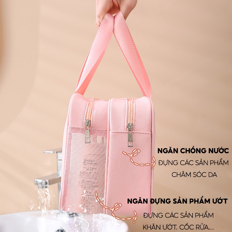 Ảnh Túi đựng mỹ phẩm Bamozo washbag trong suốt có quai cao cấp 4