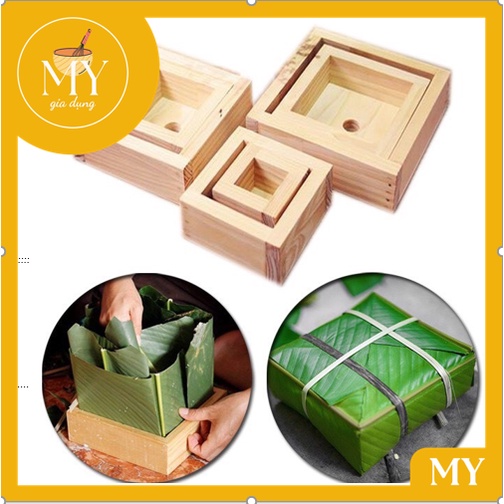 Bộ 2 khuôn gỗ làm bánh chưng -  khuôn gỗ làm bánh chưng Vạn Lợi
