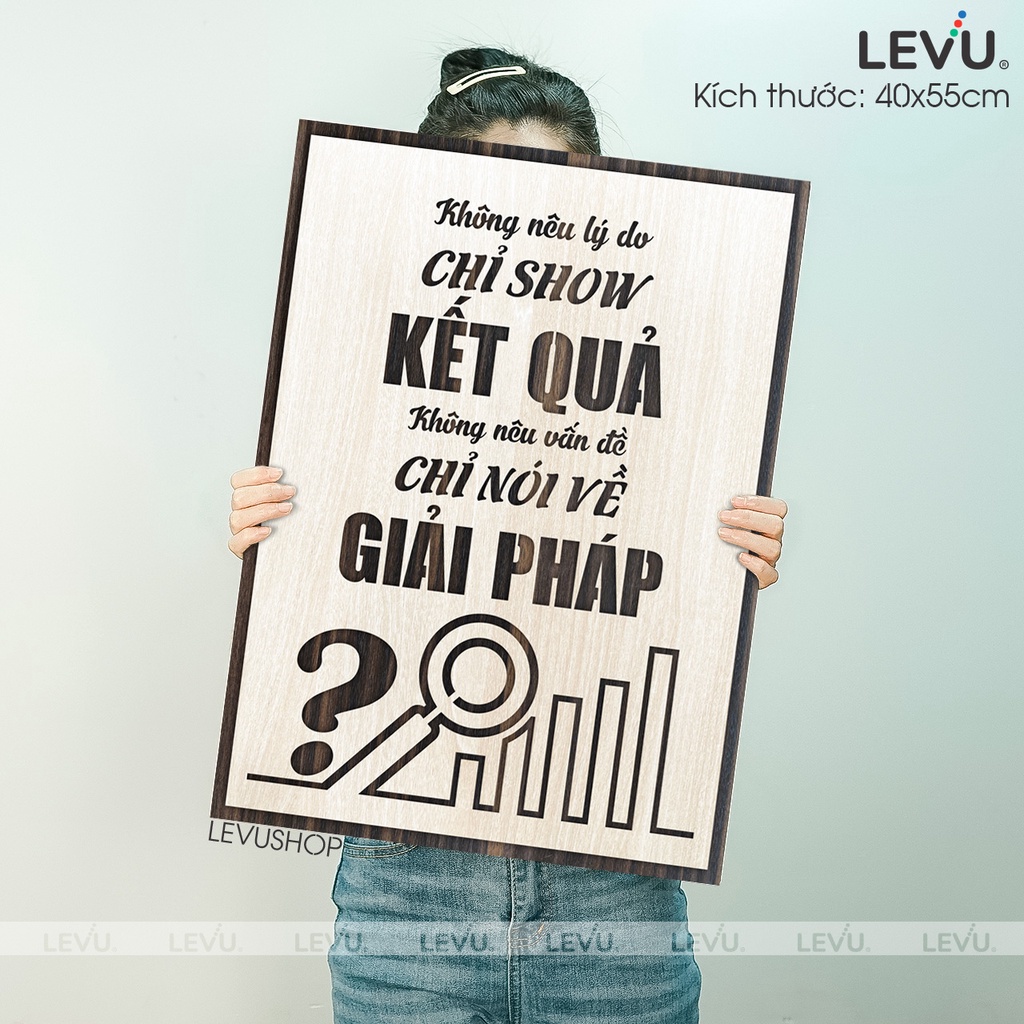[Không nên lý do, chỉ show kết quả] Tranh treo tường Gỗ trang trí phòng tạo động lực LEVU006