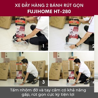 Xe đẩy hàng 2 bánh rút gọn FUJIHOME HT-280 hỗ trợ vận chuyển các loại hàng hóa nặng (lên tới 80kg)