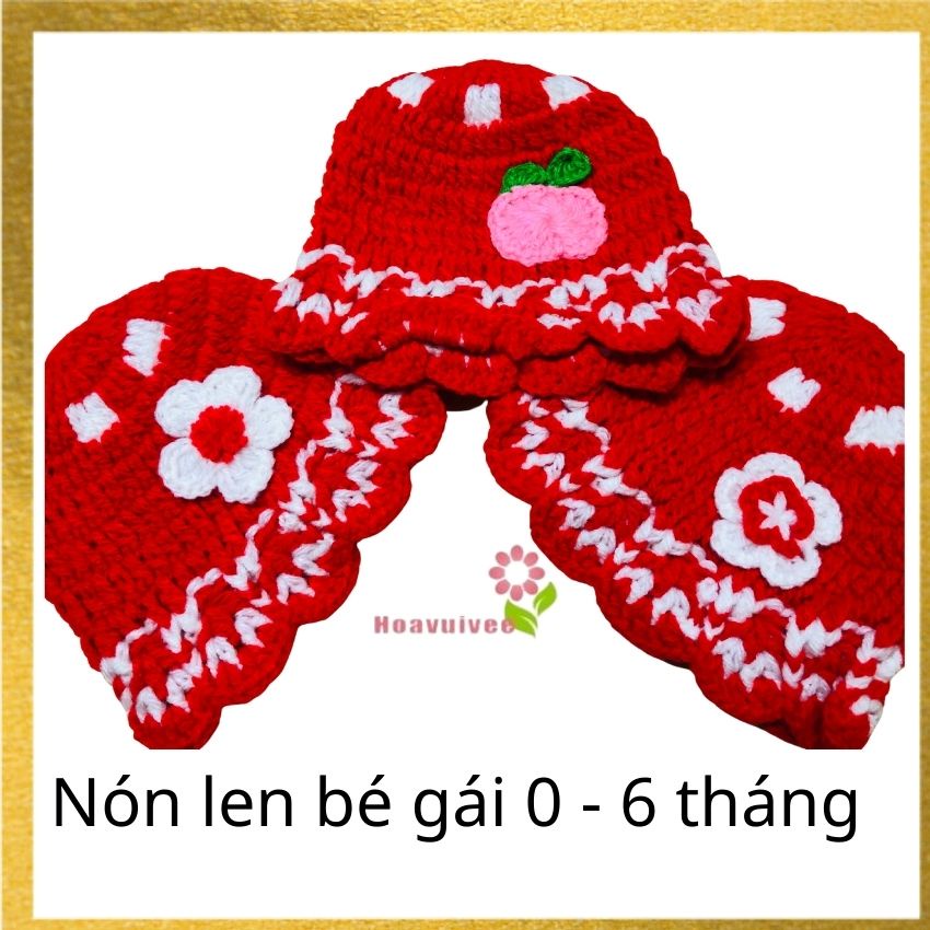 [Freeship] Mũ Len Cho Bé - Nón Len Cho Bé Gái - LN_Handmade