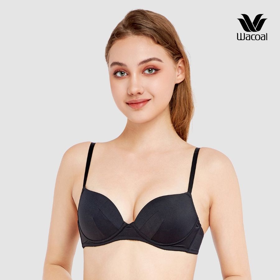 Áo lót Wacoal VWB1443 không gọng (có size lớn) nâng đẩy vừa double up, mút đúc Bragenic - WB1443