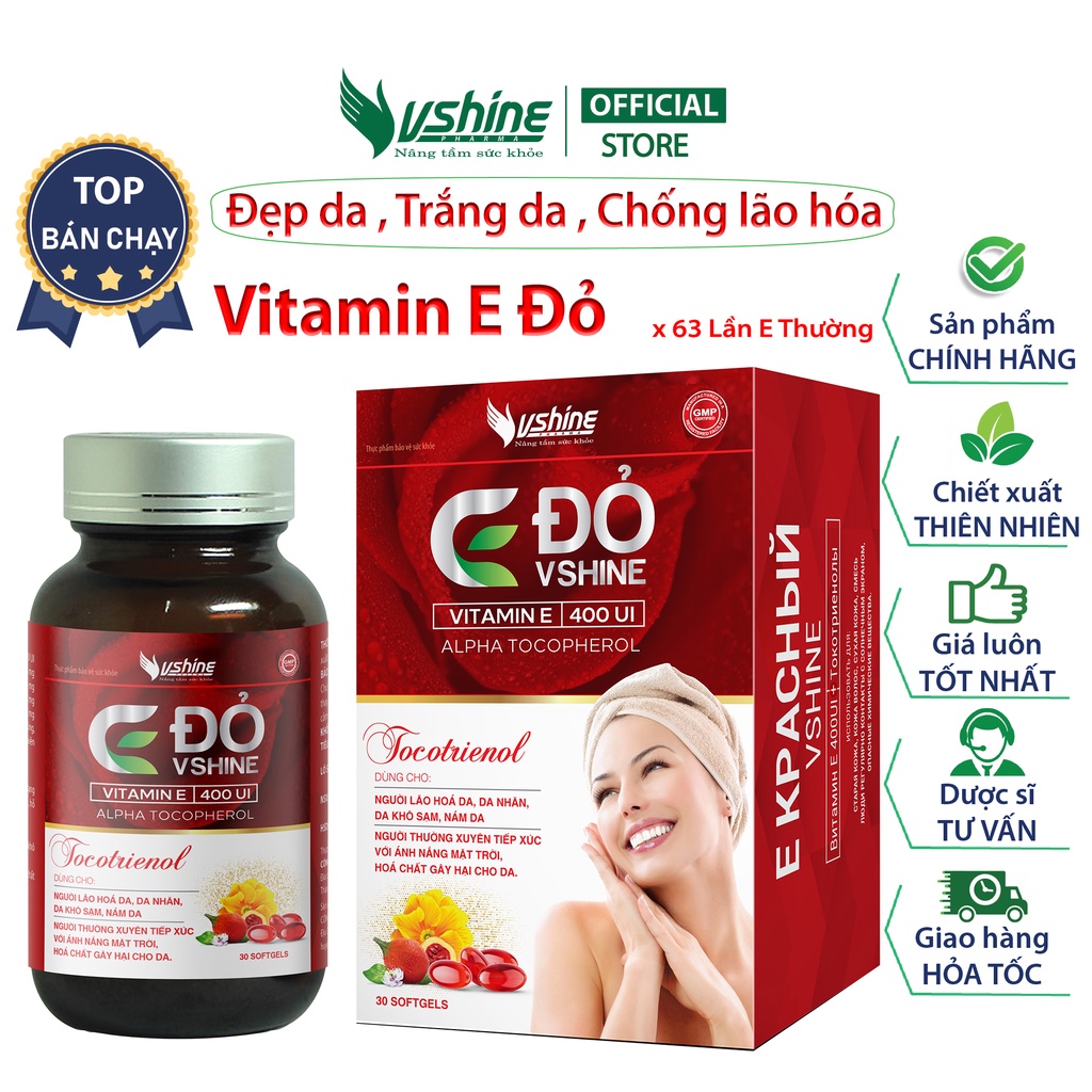 Thành phần của Vitamin E đỏ VShine bao gồm những gì?
