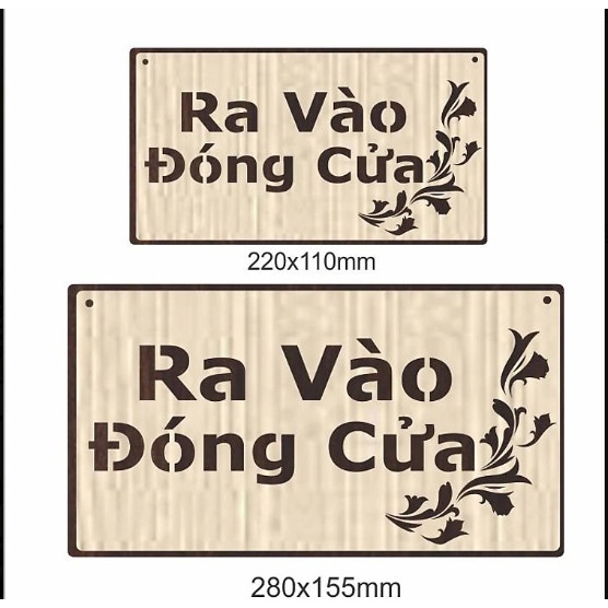 Bảng Gỗ Trang Trí Ra Vào Đóng Cửa, Bảng Gỗ Decor Ra Vào Nhớ Đóng Cửa
