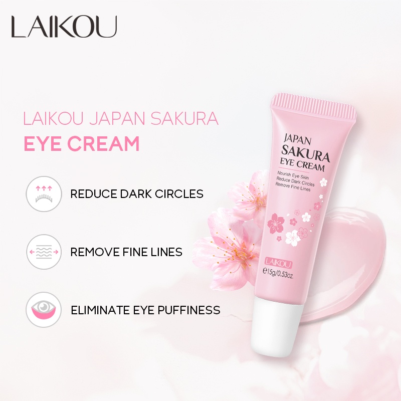 Ảnh Bộ Kem Dưỡng Da + Kem Dưỡng Da Mắt + Serum LAIKOU Chiết Xuất Hoa Anh Đào Chống Lão Hóa 1