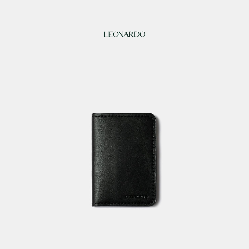 Ảnh Ví Da Nam Đựng Thẻ Feasty Chất Liệu Da Bò Bền Bỉ Thương Hiệu LEONARDO 1