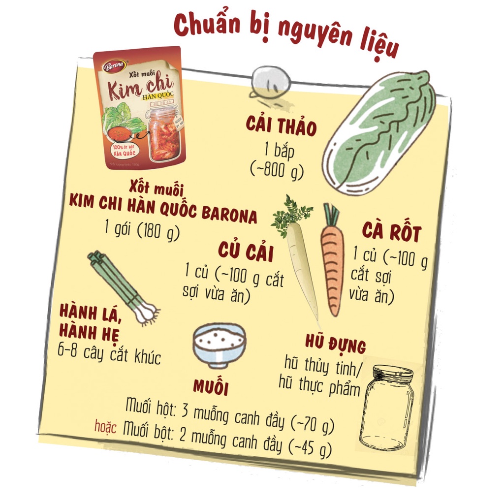 Ảnh Xốt Muối Kim Chi Barona 180g ướp ngon chuẩn vị không cần nêm nếm, Mua 3 tặng 1 gói 4