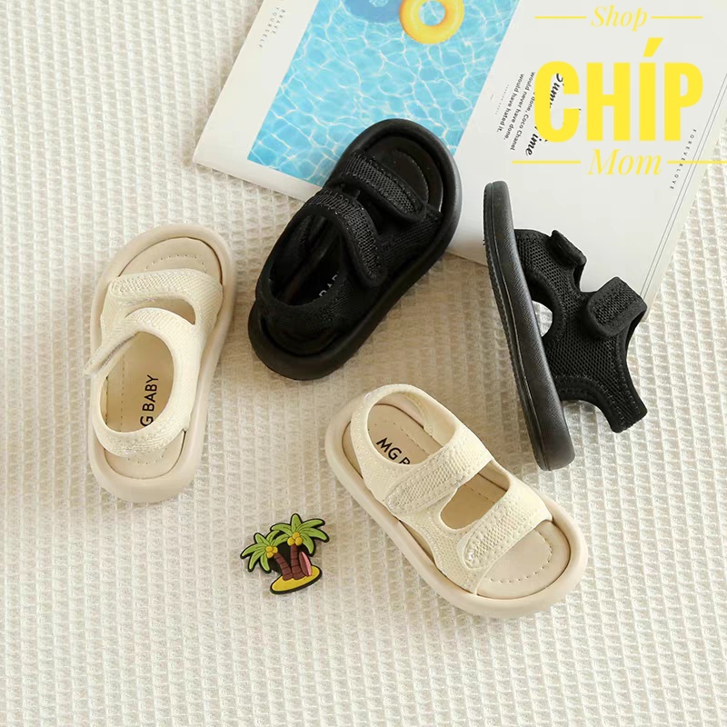 sandal bé trai dép quai hậu cho bé gái từ 1 tuổi quay ngang vải dán tùy chỉnh độ dài êm chân mẫu mới nhất năm V127