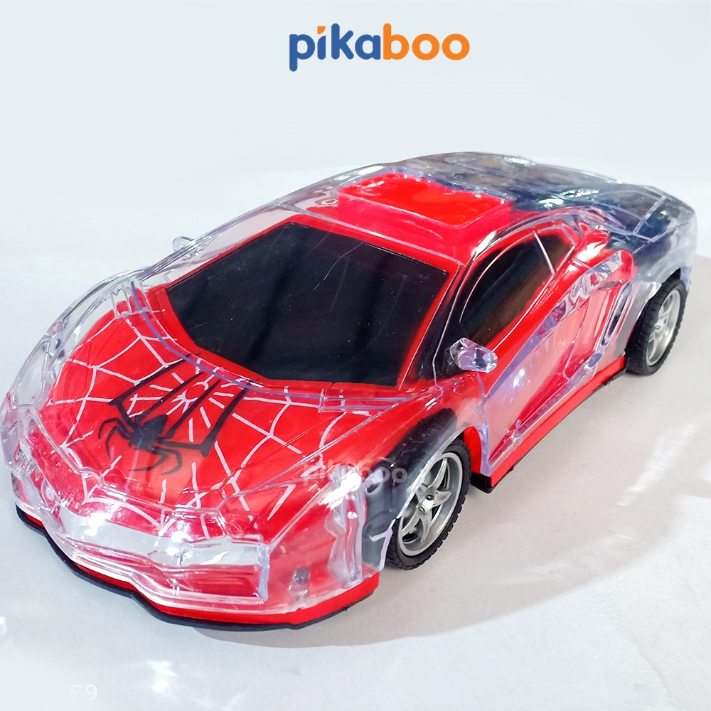 Ảnh Ô tô điều khiển từ xa cao cấp Pikaboo xe ô tô siêu anh hùng có đèn bắt mắt di chuyển linh hoạt 4