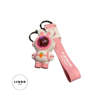 Móc Khóa Phi Hành Gia Thỏ Hồng LINDO, Quà Tặng Đáng Yêu, Móc Khóa Dễ Thương, Xinh Xắn, Treo Balo, Cặp