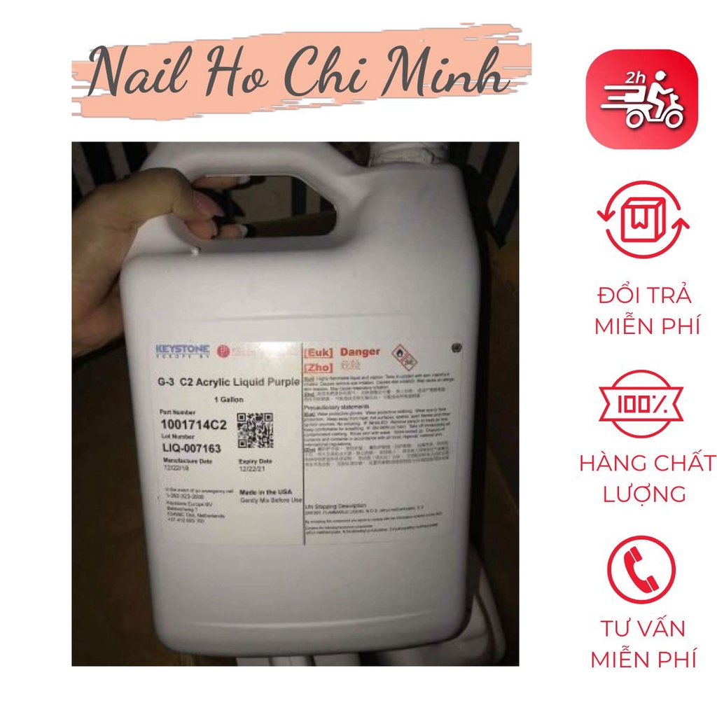 [CHÍNH HÃNG] Dung dịch tím KEYSTONE chính hãng - Nước đắp bột móng tay, nặn hoa chuyên dụng làm nails