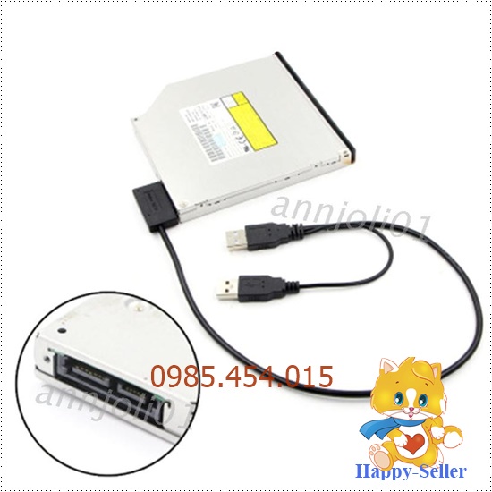 Cable Chuyển Đổi Ổ Đĩa Quang SATA 7 + 6 13 Pin Sang USB CD DVD Rom Cho ...