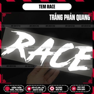 Tem Race Phản Quang sticker dán xe cho mọi dòng xe | TMN-H008 | Decal cao cấp chống nước, chống phai màu