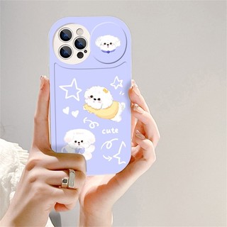 Ốp lưng iphone nắp trượt che camera cún trắng cute dành cho ip 6/6s/7/8/x/xr/xs/11/12/13/14/pro/max/plus/promax - sc2008