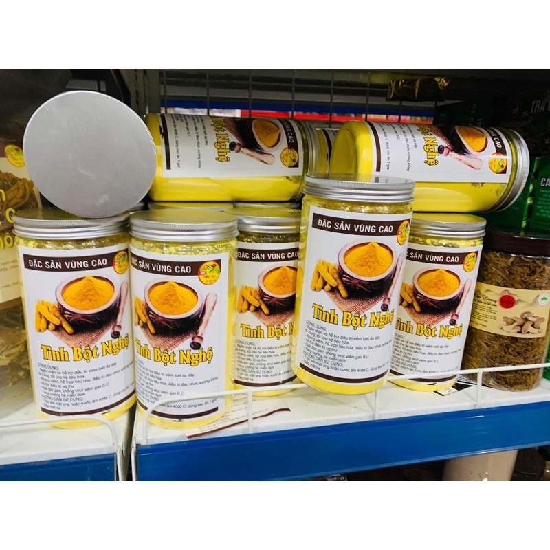 Tinh bột nghệ nguyên chất Organic hộp 500gr - trắng da, giảm mụn, mờ thâm nám, hỗ trợ tiêu hoá
