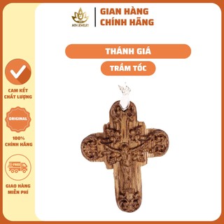 Charm Thánh Giá Trầm Hương Tự Nhiên 10mm 12mm Phụ Kiện Vòng Tay Vòng Cổ - Mộc Trầm Hương MTH