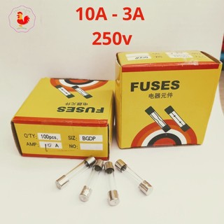 Cầu Chì Ống Thủy Tinh 6x30mm 250V 3A, 10A 2 cái