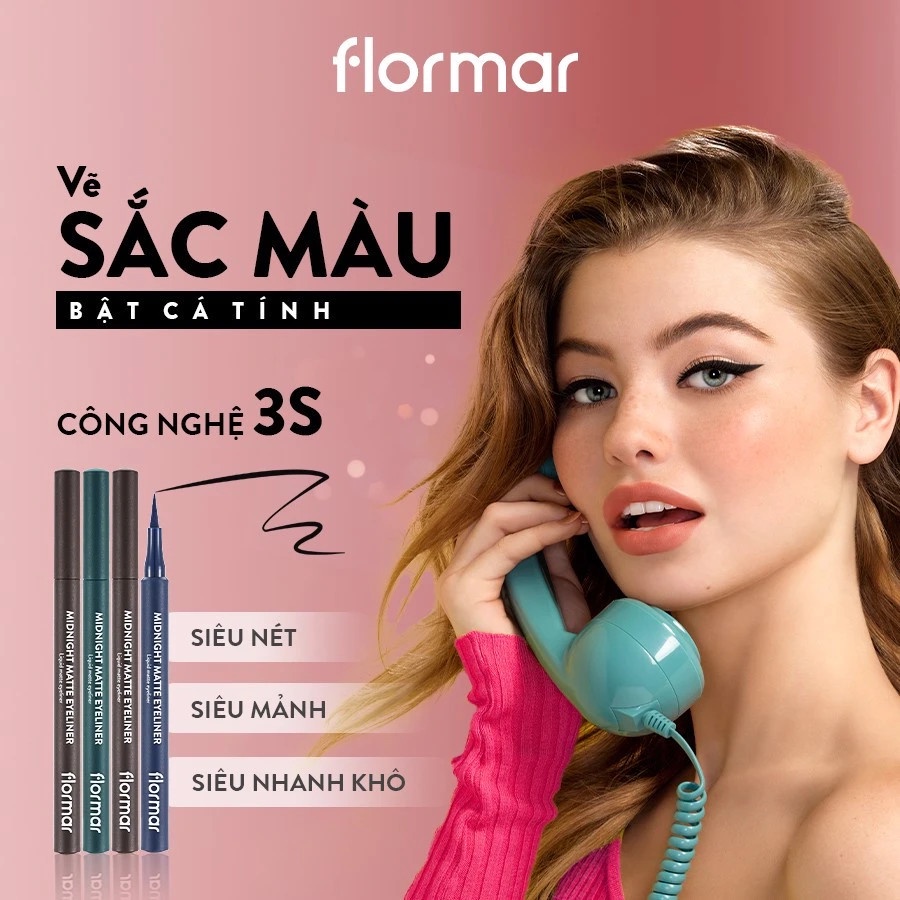 Bút Kẻ Mắt Dạ Lì Flormar Midnight Matte Eyeliner 1ml