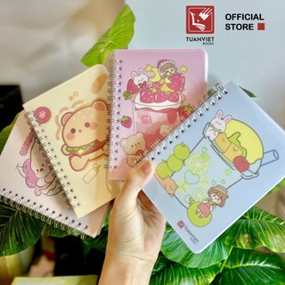 Sổ lò xo kẻ ngang 200 trang A6 TUANVIET BOOKS Bìa Nhựa Hoạt Hình Dễ Thương