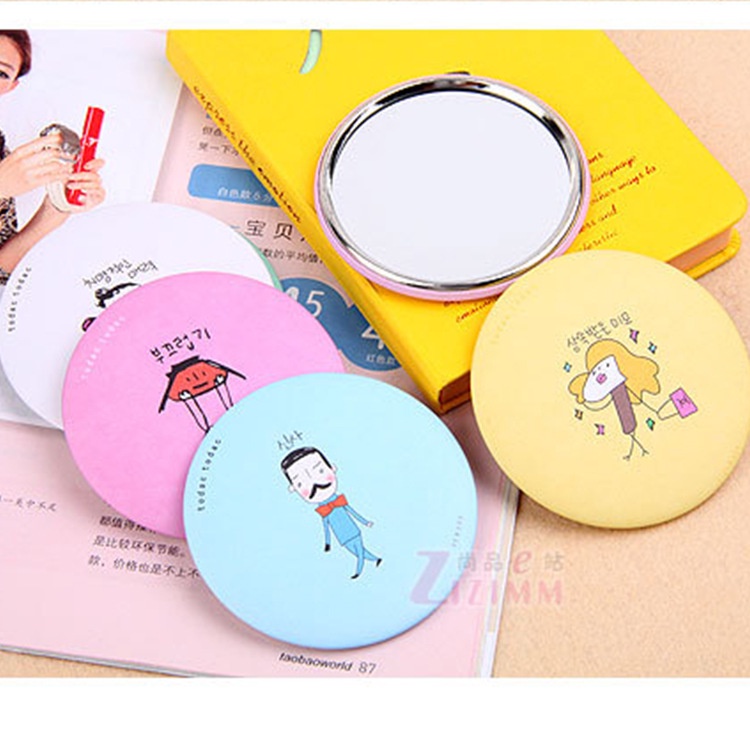 Gương Tròn Mini Bỏ Túi Họa Tiết Hoạt Hình Dễ Thương