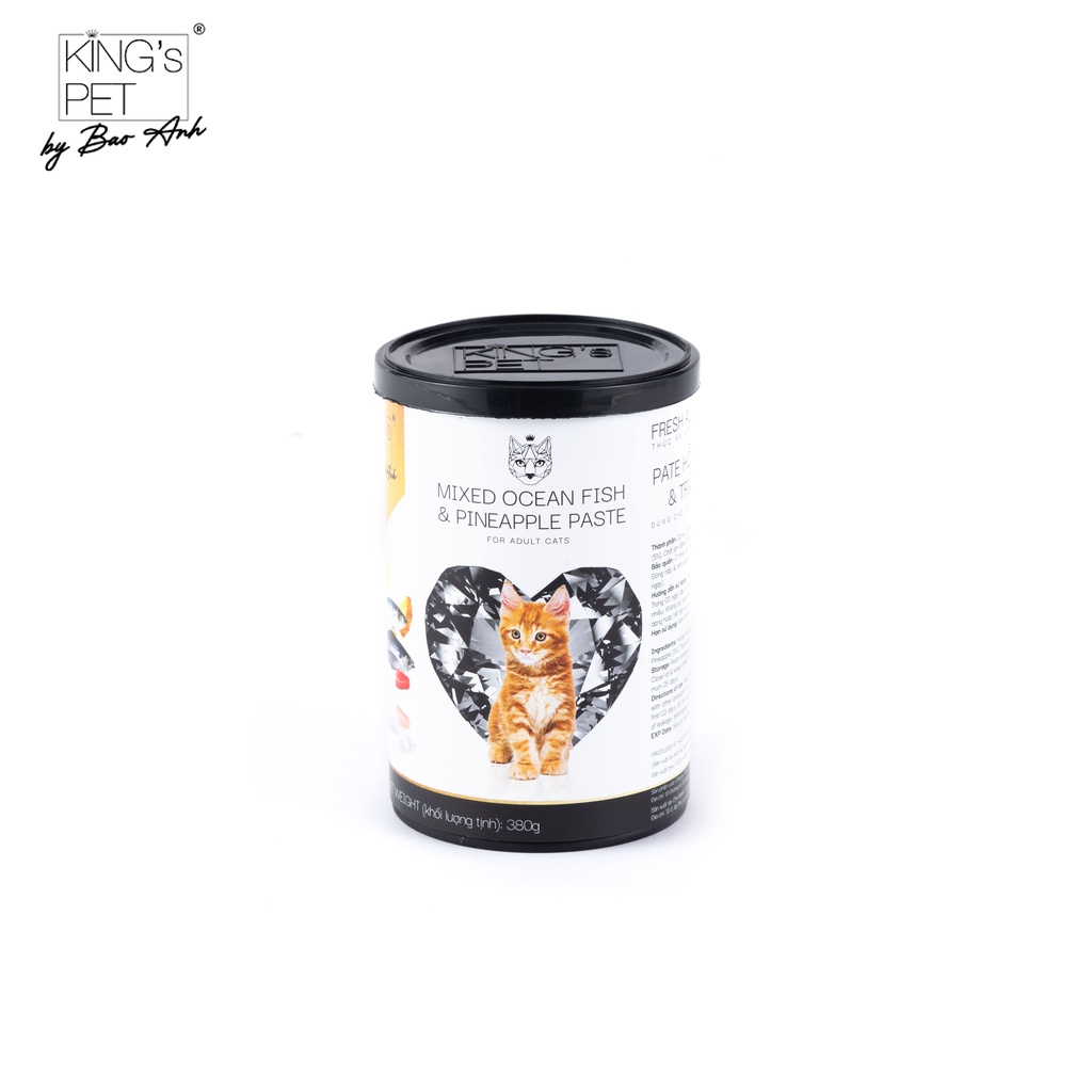 Pate lon Hỗn hợp Cá – Trái thơm King’s Pet by Bao Anh 380g | Shopee ...