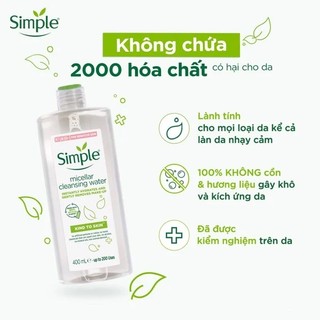 Nước Tẩy Trang Simple Kind To Skin Micellar Cleansing Water Nhập Khẩu Chính Hãng 200ml - Bebeau