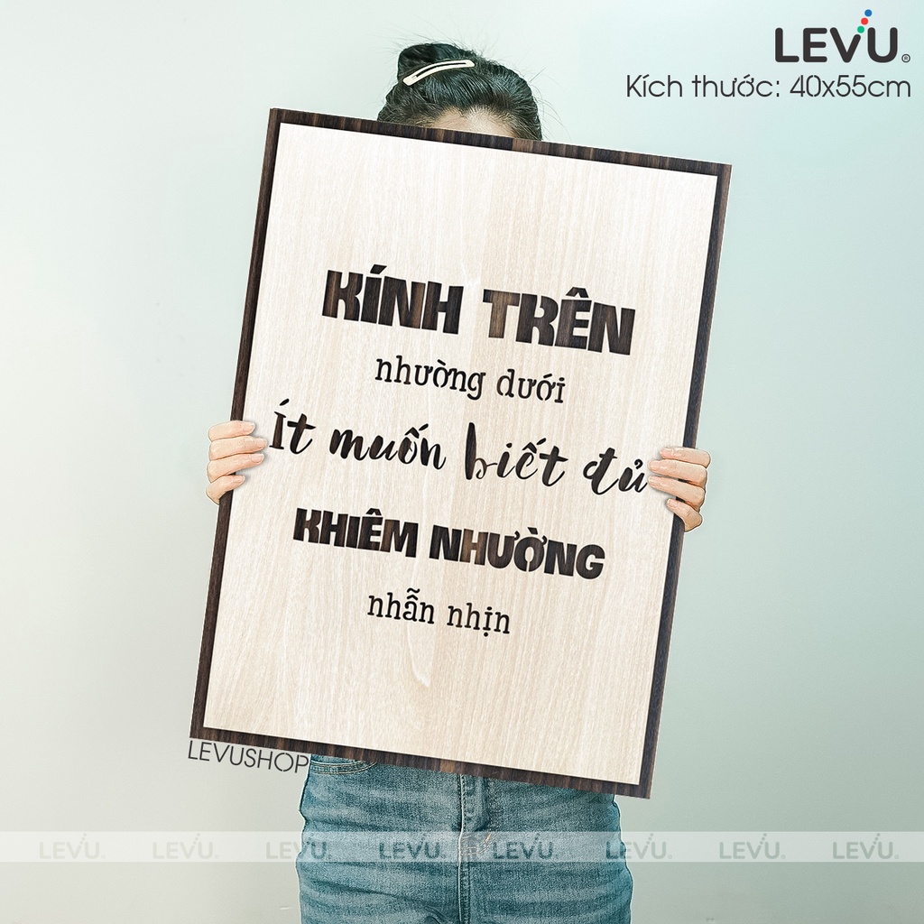 Tranh làm quà tặng bằng Gỗ khắc chữ trang trí tạo động lực LEVU028