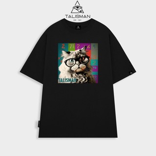 Áo thun nam nữ, Áo thun TALISMAN T08 unisex Cat color cotton 100%