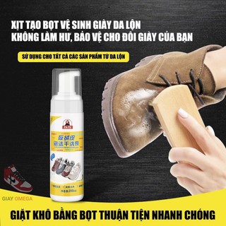 Chai Xịt tạo bọt vệ sinh giày da lộn, vệ sinh da lộn, làm sạch da lộn Nubuck  200ml