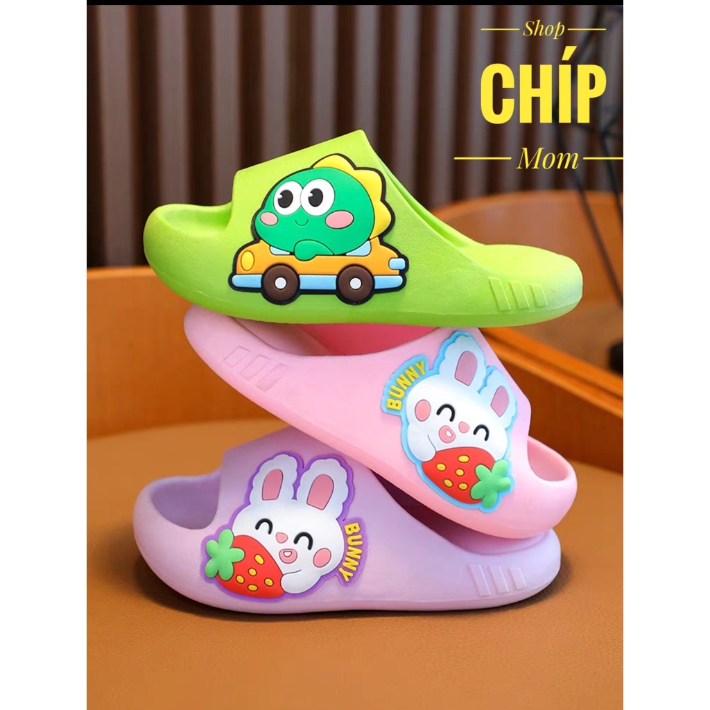 sandal bé gái dép lê cho bé trai chống nước chống trượt êm chân QCCC oto thỏ ngộ nghĩnh có ảnh thật DL338