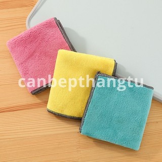 Set 10 Khăn lau đa năng microfiber lau tay nhà bếp bát đĩa siêu thấm hút loại to 25x25 KDN