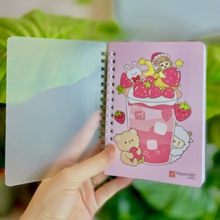 Sổ lò xo kẻ ngang 200 trang A6 TUANVIET BOOKS Bìa Nhựa Hoạt Hình Dễ Thương