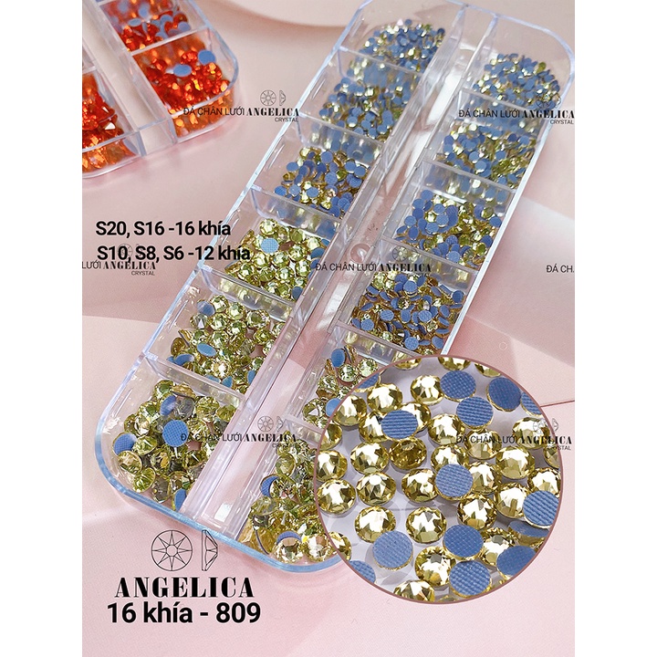 Khay đá chân lưới nail 16 khía đủ màu đính trang trí móng ANGELICA ANG